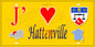 Plaque métal décorative 15X30 J' ❤️ Hattenville, Seine Maritime (76) jaune carte