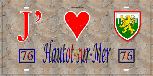 Plaque métal décorative  15x30J' ❤️ Hautot-sur-Mer, Seine Maritime (76) antique
