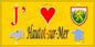 Plaque métal décorative  15x30J' ❤️ Hautot-sur-Mer, Seine Maritime (76) jaune carte