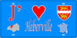 Plaque métal décorative 15X30 J' ❤️ Héberville, Seine Maritime (76) bleu carte