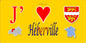 Plaque métal décorative 15X30 J' ❤️ Héberville, Seine Maritime (76) jaune carte