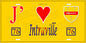 Plaque métal décorative  J' ❤️ Intraville, Seine Maritime (76) jaune