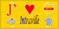 Plaque métal décorative  J' ❤️ Intraville, Seine Maritime (76) jaune carte