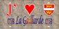 Plaque métal décorative 15X30 J' ❤️ La Gaillarde, Seine Maritime (76) antique