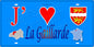 Plaque métal décorative 15X30 J' ❤️ La Gaillarde, Seine Maritime (76) bleu antique