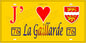 Plaque métal décorative 15X30 J' ❤️ La Gaillarde, Seine Maritime (76) jaune