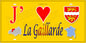 Plaque métal décorative 15X30 J' ❤️ La Gaillarde, Seine Maritime (76) jaune carte