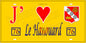 Plaque métal décorative 15X30 J' ❤️ Le Hanouard, Seine Maritime (76) jaune