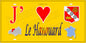 Plaque métal décorative 15X30 J' ❤️ Le Hanouard, Seine Maritime (76)