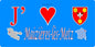 Plaque métal décorative 15 x 30 cm fond mur bleu carte J' ❤️ Maizières-lès-Metz, canton Le Sillon Mosellan Moselle 57