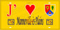 Plaque métal décorative 15X30 J' ❤️ Manneville-ès-Plains, Seine Maritime (76) jaune