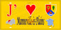 Plaque métal décorative 15X30 J' ❤️ Manneville-ès-Plains, Seine Maritime (76) jaune carte