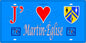 Plaque métal décorative 15x30 J' ❤️ Martin-Église, Seine Maritime (76) bleu