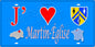 Plaque métal décorative 15x30 J' ❤️ Martin-Église, Seine Maritime (76) bleu carte