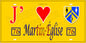 Plaque métal décorative 15x30 J' ❤️ Martin-Église, Seine Maritime (76) jaune