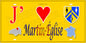 Plaque métal décorative 15x30 J' ❤️ Martin-Église, Seine Maritime (76) jaune carte