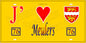 Plaque métal décorative 15x30 J' ❤️ Meulers, Seine Maritime (76) jaune
