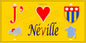 Plaque métal décorative 15X30 J' ❤️ Néville, Seine Maritime (76) jaune carte