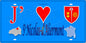 Plaque métal décorative 15x30 J' ❤️ Saint-Nicolas-d’Aliermont, Seine Maritime (76) bleu carte