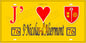 Plaque métal décorative 15x30 J' ❤️ Saint-Nicolas-d’Aliermont, Seine Maritime (76) jaune