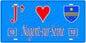 Plaque métal décorative, J' ❤️Nogent-sur-Seine, Aube, fond  mur bleu 10