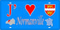 Plaque métal décorative 15X30 J' ❤️ Normanville, Seine Maritime (76) bleu carte