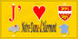 Plaque métal décorative 15x30 J' ❤️ Notre-Dame-d'Aliermont, Seine Maritime (76) jaune carte