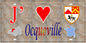 Plaque métal décorative 15X30 J' ❤️ Ocqueville, Seine Maritime (76) antique carte