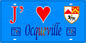 Plaque métal décorative 15X30 J' ❤️ Ocqueville, Seine Maritime (76) bleu