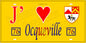 Plaque métal décorative 15X30 J' ❤️ Ocqueville, Seine Maritime (76) jaune