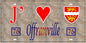 Plaque métal décorative 15x30 J' ❤️ Offranville, Seine Maritime (76) antique