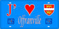 Plaque métal décorative 15x30 J' ❤️ Offranville, Seine Maritime (76) bleu