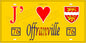 Plaque métal décorative 15x30 J' ❤️ Offranville, Seine Maritime (76) jaune