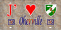 Plaque métal décorative 15X30 J' ❤️ Oherville, Seine Maritime (76) antique 