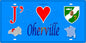 Plaque métal décorative 15X30 J' ❤️ Oherville, Seine Maritime (76) bleu carte