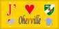 Plaque métal décorative 15X30 J' ❤️ Oherville, Seine Maritime (76) jaune carte