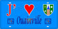 Plaque métal décorative 15X30 J' ❤️ Ouainville, Seine Maritime (76) bleu