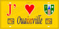 Plaque métal décorative 15X30 J' ❤️ Ouainville, Seine Maritime (76) jaune