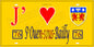Plaque métal décorative 115x30 J' ❤️ Saint-Ouen-sous-Bailly, Seine Maritime (76) jaune