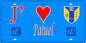 Plaque métal décorative 15X30 J' ❤️ Paluel, Seine Maritime (76) bleu