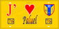 Plaque métal décorative 15X30 J' ❤️ Paluel, Seine Maritime (76) jaune