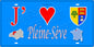 Plaque métal décorative 15X30 J' ❤️ Pleine-Sève, Seine Maritime (76) bleu carte