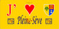 Plaque métal décorative 15X30 J' ❤️ Pleine-Sève, Seine Maritime (76) jaune