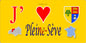 Plaque métal décorative 15X30 J' ❤️ Pleine-Sève, Seine Maritime (76) jaune carte
