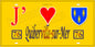 Plaque métal décorative 15x30 J' ❤️ Quiberville-sur-Mer, Seine Maritime (76) jaune