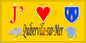 Plaque métal décorative 15x30 J' ❤️ Quiberville-sur-Mer, Seine Maritime (76) jaune carte