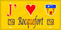 Plaque métal décorative 15X30 J' ❤️ Rocquefort, Seine Maritime (76) jaune
