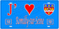 Plaque métal décorative, J' ❤️Romilly-sur-Seine, Aube, fond  mur bleu 10
