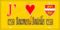Plaque métal décorative 15x30 J' ❤️ Rouxmesnil-Bouteilles, Seine Maritime (76) jaune
