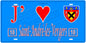 Plaque métal décorative, J' ❤️Saint-André-les-Vergers, Aube, fond  mur bleu 10